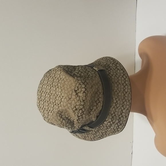 EUC Coach bucket hat leather in trim, brown/tan - Picture 4 of 6